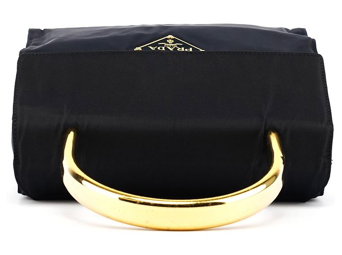 Prada Borsa con manico Navy Gold Tessuto Metallo - vista 4