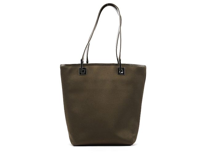Gucci 002 1099 Borsa Tote in Raso Khaki - vista 3