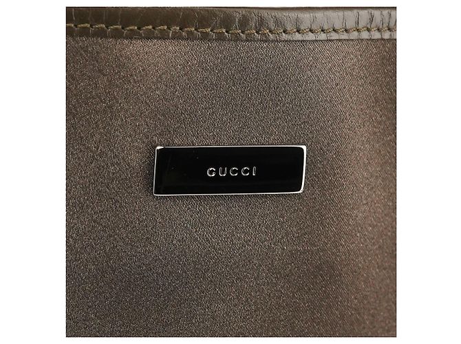 Gucci 002 1099 Borsa Tote in Raso Khaki - vista 5