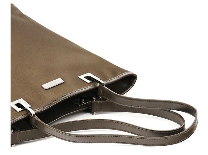 Gucci 002 1099 Borsa Tote in Raso Khaki - vista 9