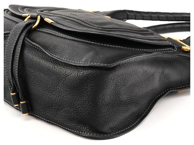 Chloé Borsa Marcie 2-Way in pelle nera - vista 11