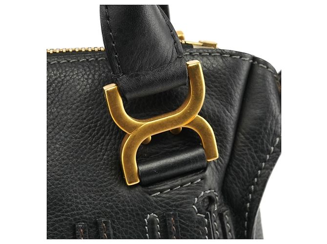 Chloé Borsa Marcie 2-Way in pelle nera - vista 8
