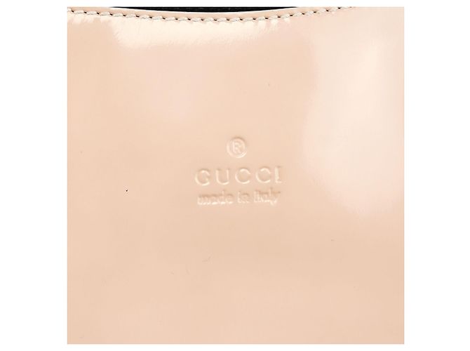 Gucci Borsa a tracolla con catena in pelle verniciata beige - vista 7