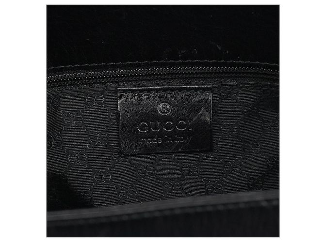 Gucci 001 4286 Borsa a secchiello a tracolla in pelle di vitello nera - vista 12