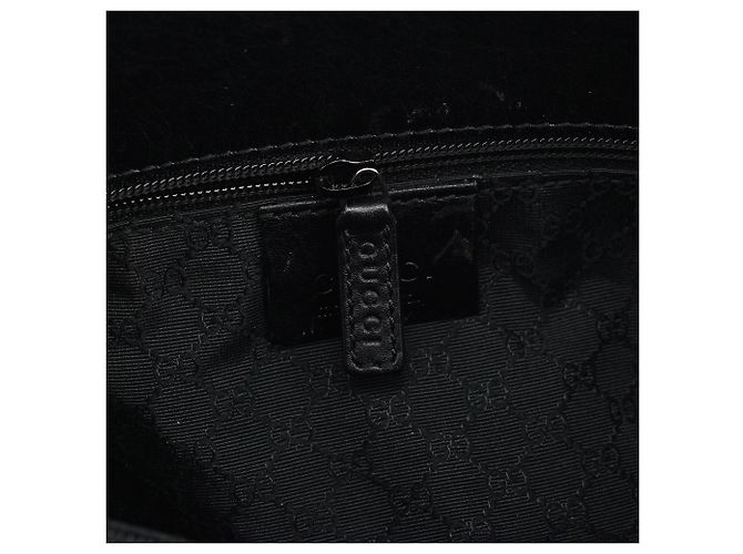Gucci 001 4286 Borsa a secchiello a tracolla in pelle di vitello nera - vista 13