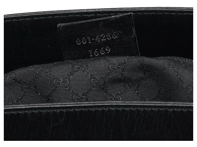 Gucci 001 4286 Borsa a secchiello a tracolla in pelle di vitello nera - vista 14