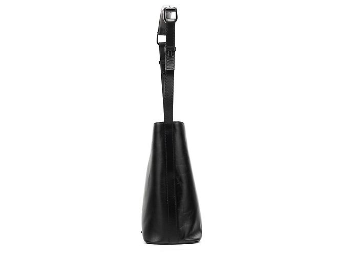 Gucci 001 4286 Borsa a secchiello a tracolla in pelle di vitello nera - vista 2