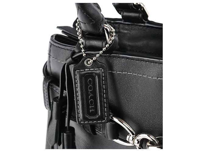 Coach Borsa Tote Hampton in pelle nera F08A70 - vista 5