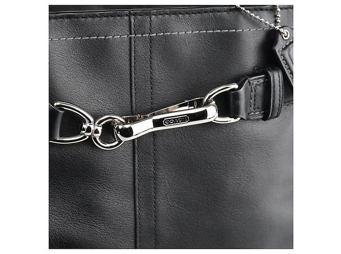 Coach Borsa Tote Hampton in pelle nera F08A70 - vista 6