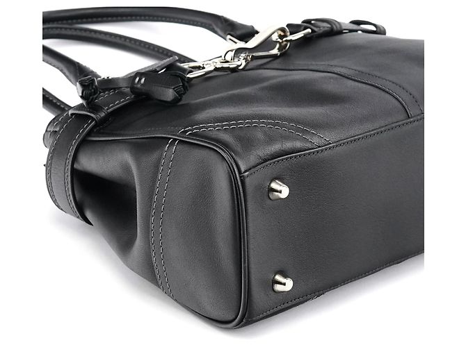 Coach Borsa Tote Hampton in pelle nera F08A70 - vista 7