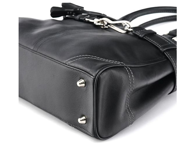 Coach Borsa Tote Hampton in pelle nera F08A70 - vista 8