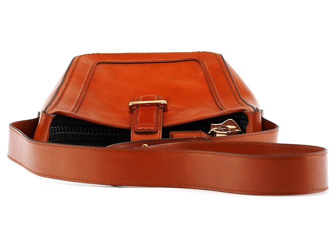 Chloé Bolsa de ombro em couro castanho claro com fivela - vista 4