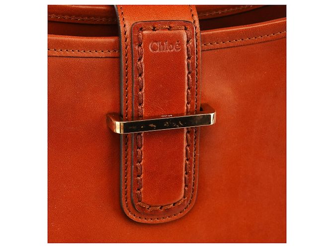 Chloé Bolsa de ombro em couro castanho claro com fivela - vista 6