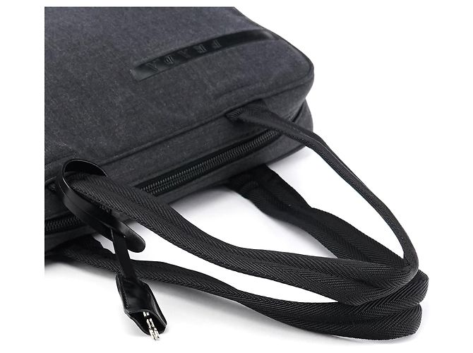 Prada 1999 Keylock Tote Bag aus anthrazitfarbenem Canvas - Ansicht 11