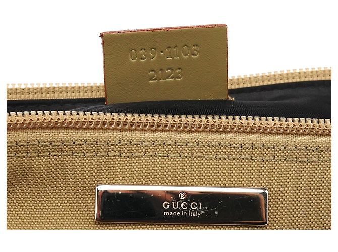 Gucci 039 1103 Khaki Canvas Boat Pochette - vista 12