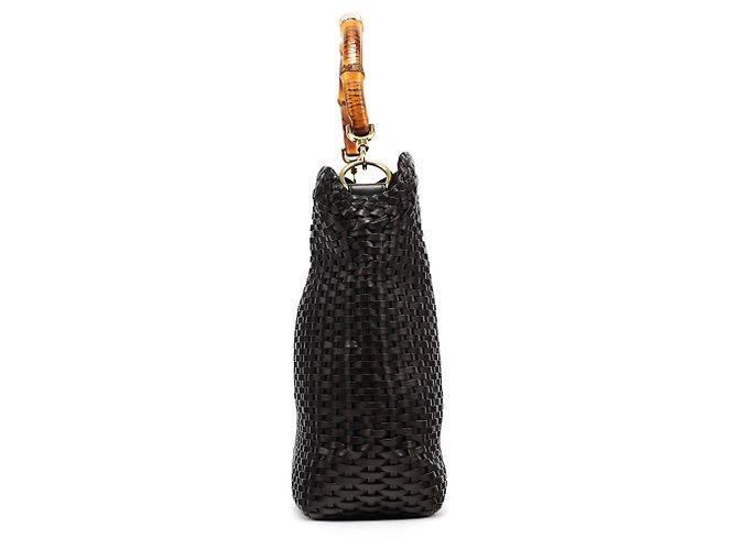 Bamboo Gucci Borsa a tracolla in pelle intrecciata marrone scuro con bambù 1996 - vista 2
