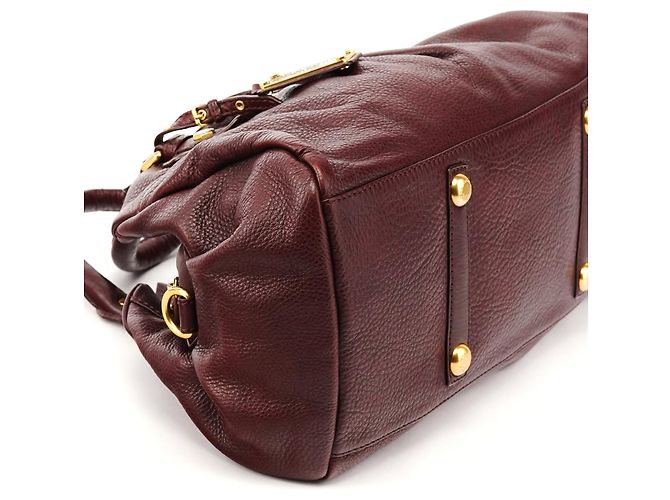 Marc by Marc Jacobs Borsa 2-Way Classic Q in pelle bordeaux - vista 7