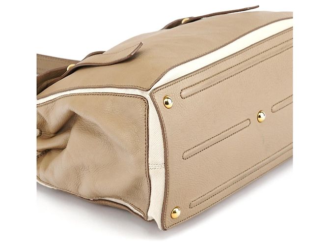 Yves Saint Laurent 229680 Borsa Muse Two in pelle Taupe - vista 10