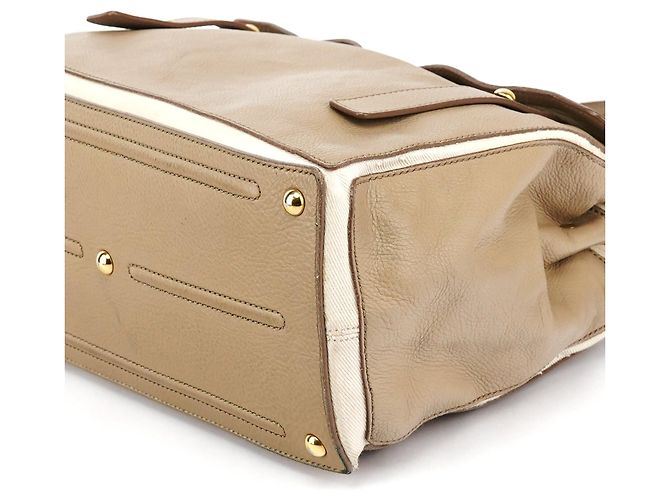 Yves Saint Laurent 229680 Borsa Muse Two in pelle Taupe - vista 11