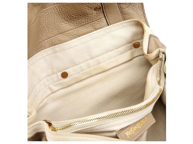 Yves Saint Laurent 229680 Borsa Muse Two in pelle Taupe - vista 16