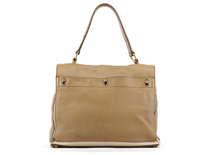 Yves Saint Laurent 229680 Borsa Muse Two in pelle Taupe - vista 3