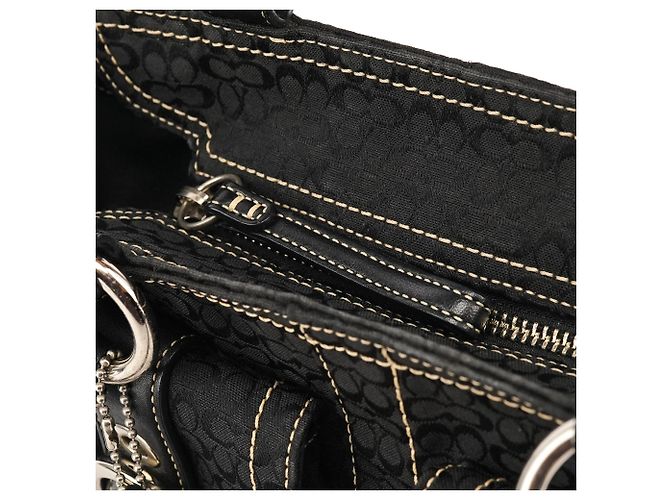 Coach Borsa Tote Soho 3646 Black Signature Canvas - vista 12
