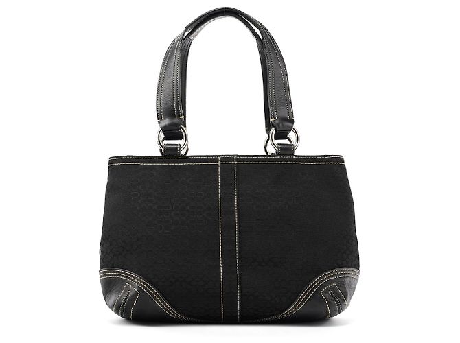 Coach Borsa Tote Soho 3646 Black Signature Canvas - vista 3