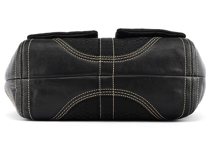 Coach Borsa Tote Soho 3646 Black Signature Canvas - vista 4