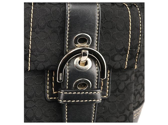 Coach Borsa Tote Soho 3646 Black Signature Canvas - vista 5