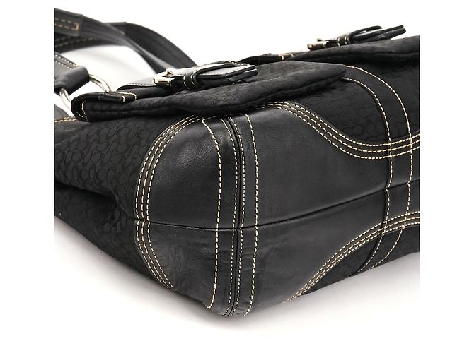 Coach Borsa Tote Soho 3646 Black Signature Canvas - vista 7