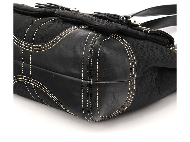 Coach Borsa Tote Soho 3646 Black Signature Canvas - vista 8