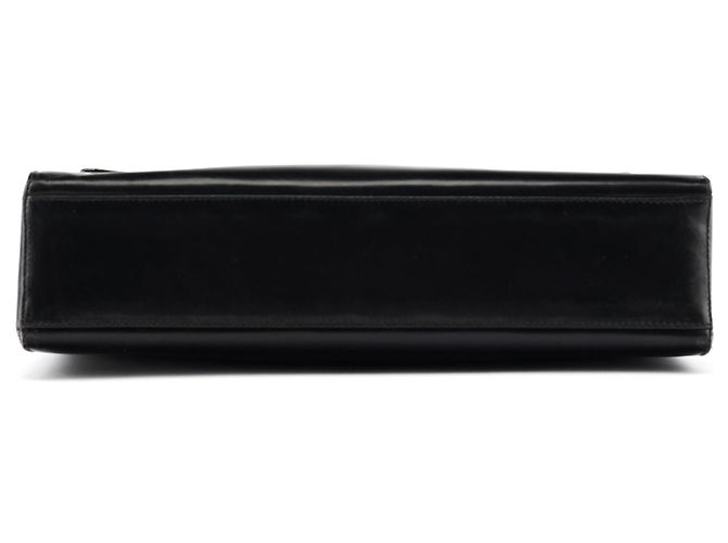 Prada B7494 Mala de Ombro em Pele Vitello Preta com Fivela - vista 5