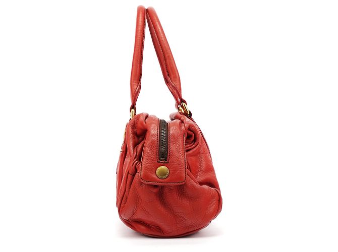 Marc by Marc Jacobs Borsa Bowling in pelle rossa con tasca anteriore - vista 2
