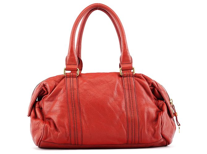 Marc by Marc Jacobs Borsa Bowling in pelle rossa con tasca anteriore - vista 3
