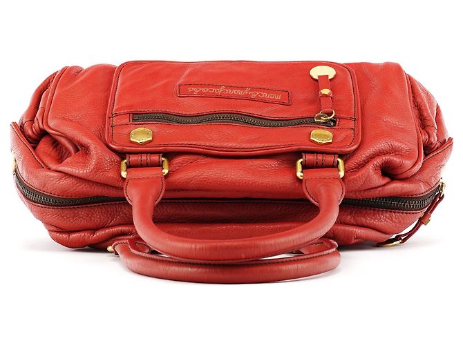 Marc by Marc Jacobs Borsa Bowling in pelle rossa con tasca anteriore - vista 4