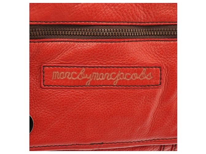 Marc by Marc Jacobs Borsa Bowling in pelle rossa con tasca anteriore - vista 6