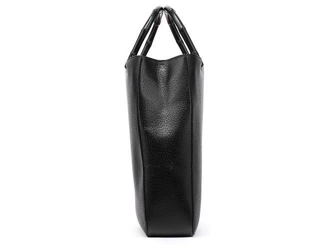 Bamboo Gucci 002 1059 Borsa a mano in pelle nera con manico in bambù - vista 2