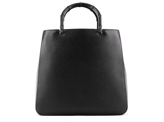 Bamboo Gucci 002 1059 Borsa a mano in pelle nera con manico in bambù - vista 3
