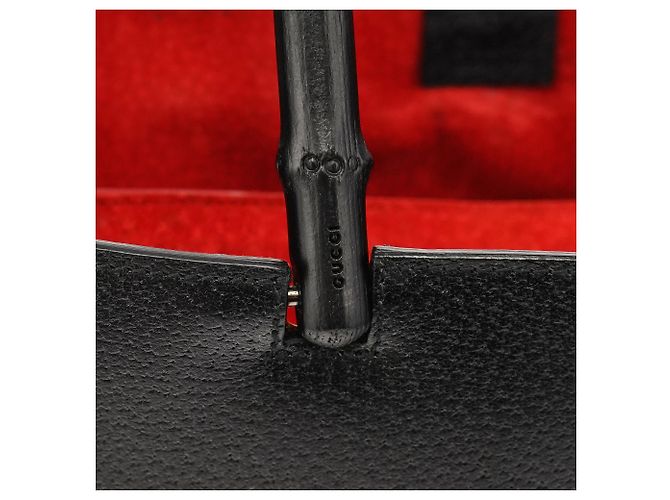 Bamboo Gucci 002 1059 Borsa a mano in pelle nera con manico in bambù - vista 6