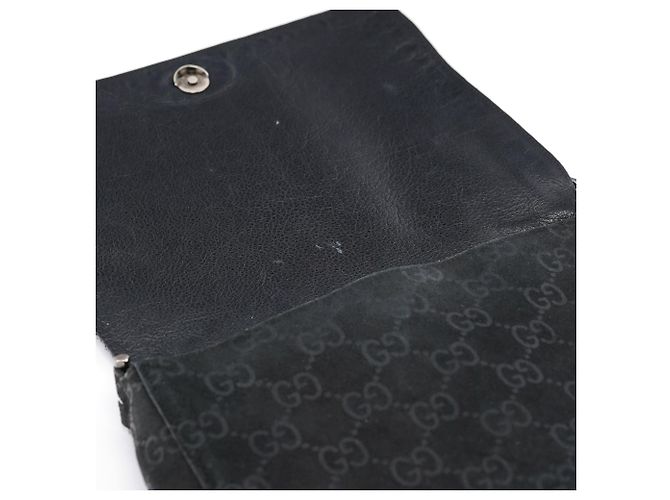 Gucci Borsa a tracolla Horsebit 1997 in camoscio nero GG - vista 13
