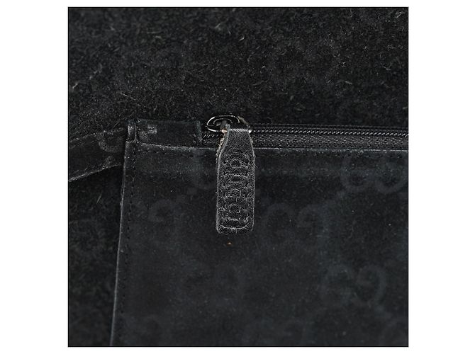 Gucci Borsa a tracolla Horsebit 1997 in camoscio nero GG - vista 15