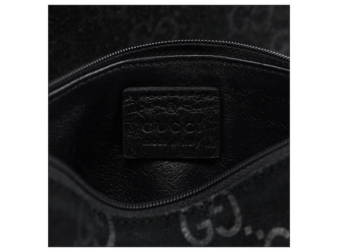 Gucci Borsa a tracolla Horsebit 1997 in camoscio nero GG - vista 16