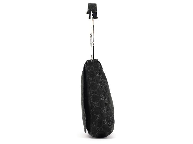 Gucci Borsa a tracolla Horsebit 1997 in camoscio nero GG - vista 2