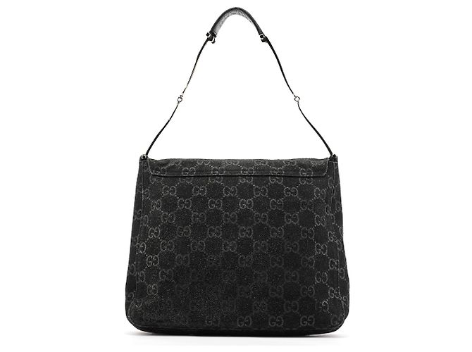 Gucci Borsa a tracolla Horsebit 1997 in camoscio nero GG - vista 3