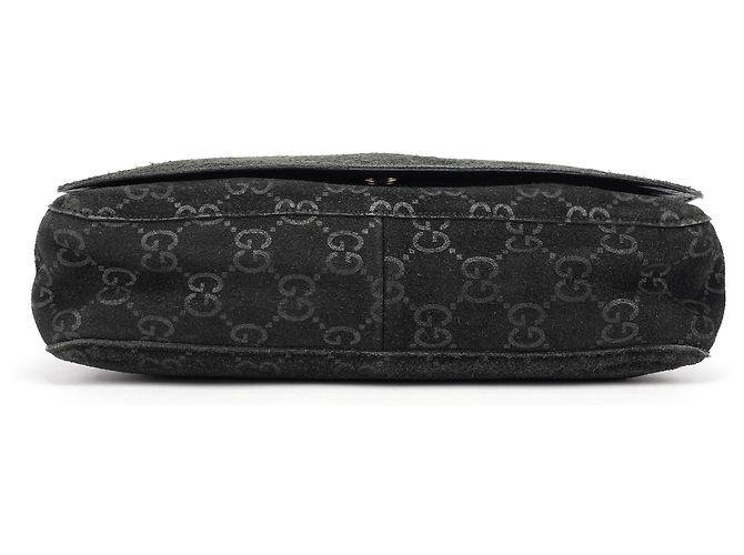 Gucci Borsa a tracolla Horsebit 1997 in camoscio nero GG - vista 5
