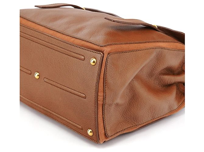 Yves Saint Laurent Borsa Muse Two in pelle marrone chiaro - vista 11