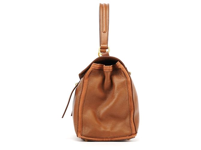 Yves Saint Laurent Borsa Muse Two in pelle marrone chiaro - vista 2