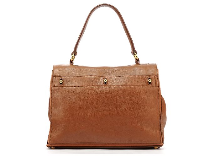 Yves Saint Laurent Borsa Muse Two in pelle marrone chiaro - vista 3