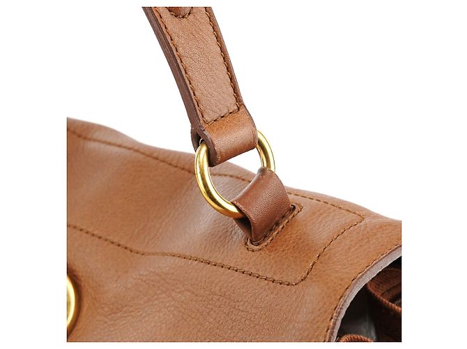 Yves Saint Laurent Borsa Muse Two in pelle marrone chiaro - vista 8