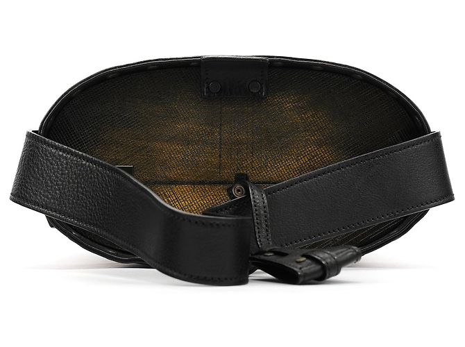 Gucci Fall 2002 Schwarze Leder-Bucket-Bag mit Scharnierrahmen - Ansicht 4